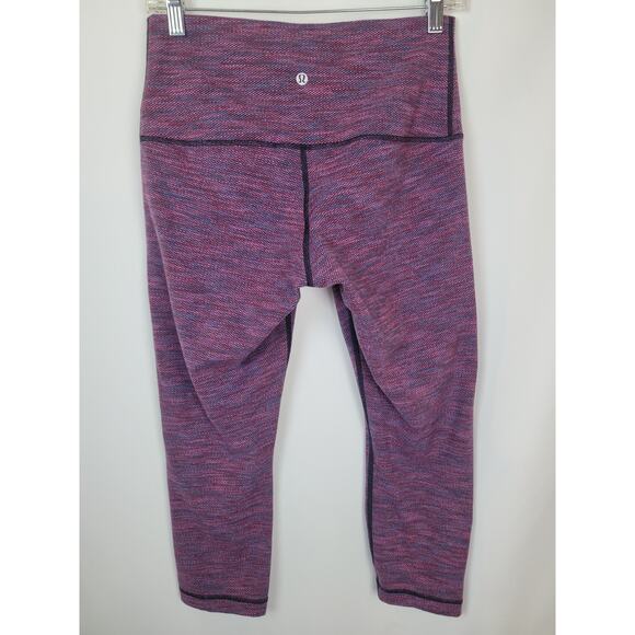 Lululemon Womens Leggings Pink Blue Spacedye Crop Leggings Size Small - Picture 5 of 8